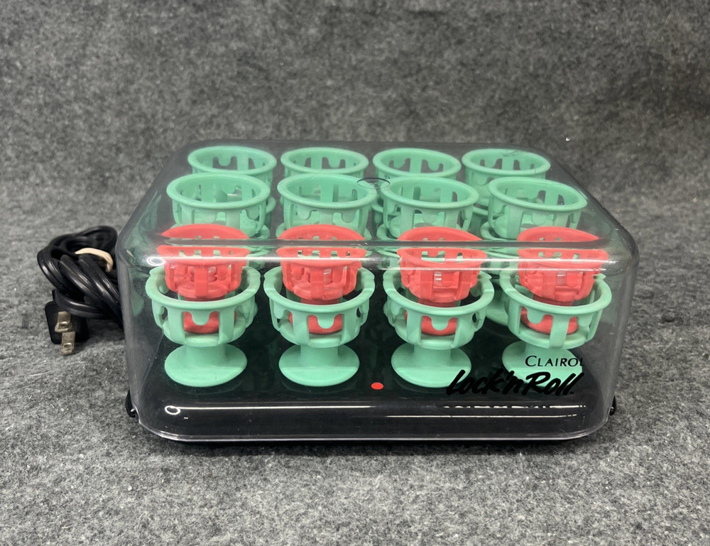 VTG 1989 Clairol Lock 'n Roll Hot Rollers Curlers BT-1 Heated Stylers 24 Spools